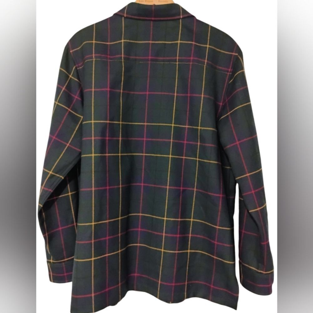 Pendleton Women's Green Blue Plaid Celebration Tartan Wool Zip Front Jacket M - Picture 2 of 15